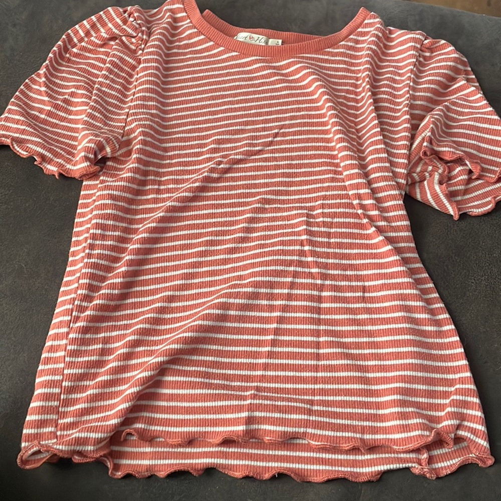 Orange and white striped slightly cropped
